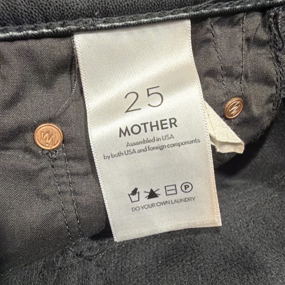 MOTHER The Insider Ankle Wax On Wax Off Woman's Size 25 Faux Vegan Leather Black - Picture 8 of 16